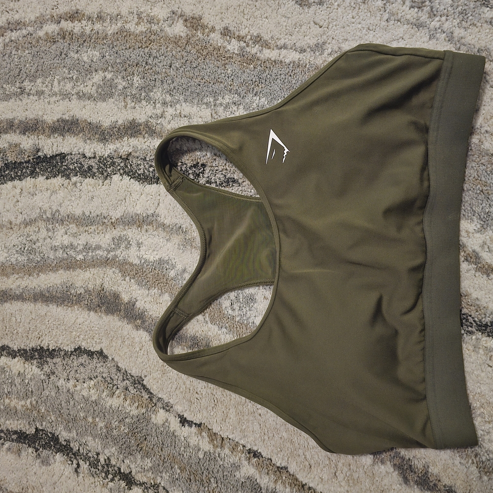 Gymshark Olive Green Racerback Performance Sports Bra - Picture 5 of 8